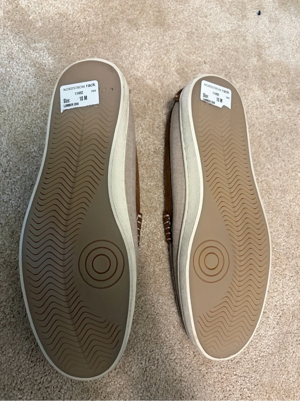 Cole Haan Beige Canvas and Brown Leather Penny Loafers